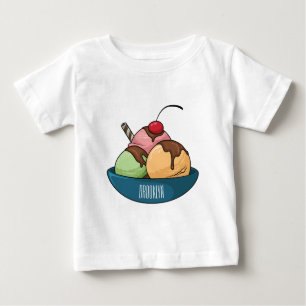 Camiseta De Bebé Ilustracion de helado personalizado