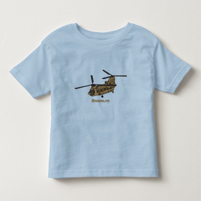 Camiseta De Bebé Ilustracion de helicópteros militares de Chinook (Anverso)