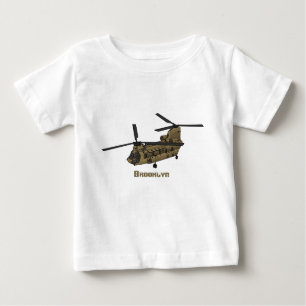 Camiseta De Bebé Ilustracion de helicópteros militares de Chinook