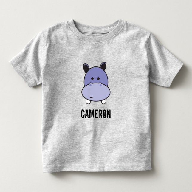 Camiseta De Bebé Ilustracion de Hippo personalizado (Anverso)