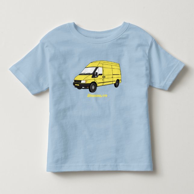 Camiseta De Bebé Ilustracion de la camioneta de entrega (Anverso)