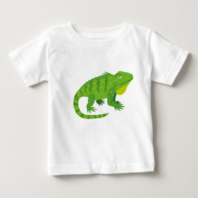 Camiseta De Bebé Ilustracion de la Iguana Verde personalizado (Anverso)