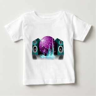 Camiseta De Bebé ilustracion de la música con los altavoces y la