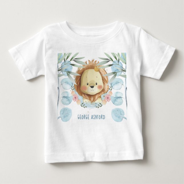 Camiseta De Bebé Ilustracion de león personalizado