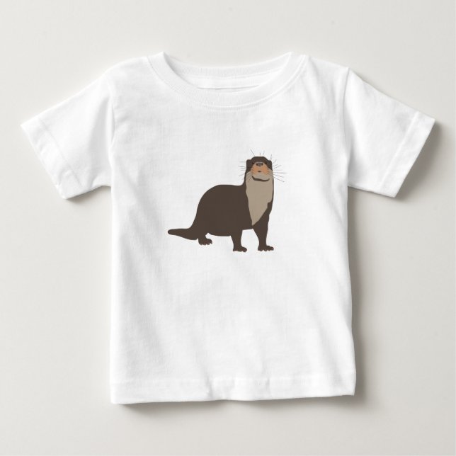 Camiseta De Bebé Ilustración de nutria adorable (Anverso)
