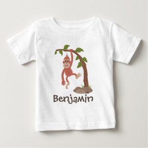 Camiseta De Bebé Ilustracion de orangután bebé gracioso