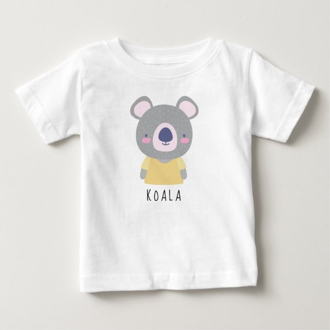 Camiseta De Bebé Ilustracion de oso de Koala - Personalizable (Anverso)