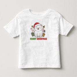 Camiseta De Bebé Ilustración de oso polar de Navidad lindo