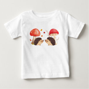 Camiseta De Bebé Ilustracion de otoño de setas y edgeogs de cute