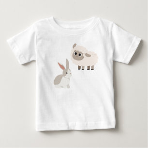 Camiseta De Bebé Ilustracion de oveja y conejo Personalizado