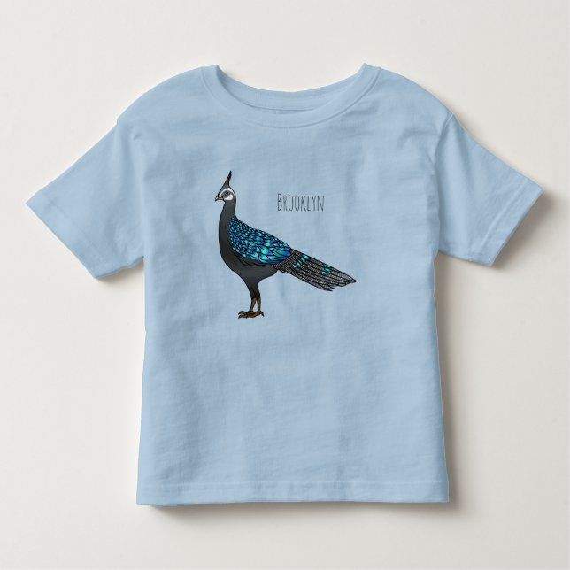 Camiseta De Bebé Ilustracion de pájaro faisán palawan personalizado (Anverso)