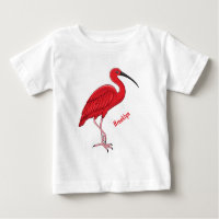 Ilustracion de pájaro ibis de escarlata personaliz