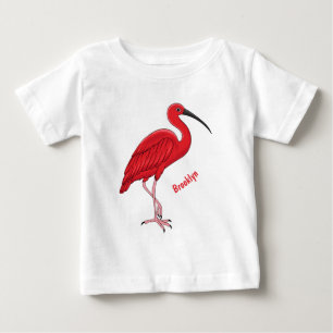 Camiseta De Bebé Ilustracion de pájaro ibis de escarlata personaliz