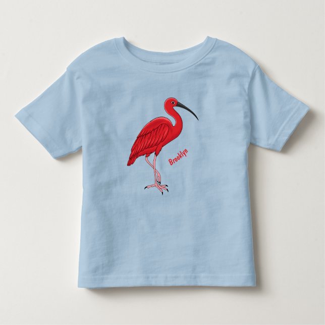 Camiseta De Bebé Ilustracion de pájaro ibis de escarlata personaliz (Anverso)