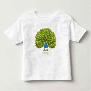 Camiseta De Bebé Ilustracion de pájaro pavo real