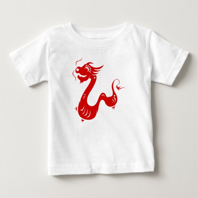 CAMISETA DE BEBÉ ILUSTRACION DE PAPEL DE ZODIAC DRAGON CHINO (Anverso)