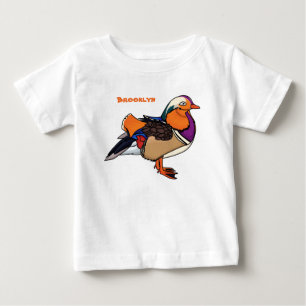 Camiseta De Bebé Ilustracion de pato de mandarina colorida