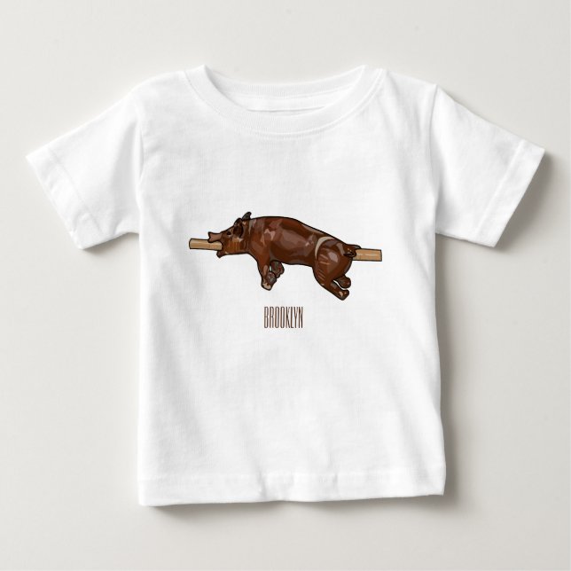 Camiseta De Bebé Ilustracion de personalizado asado de cerdo / cerd (Anverso)