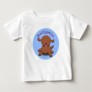 Camiseta De Bebé Ilustracion de personalizado azul de cachorro aleg