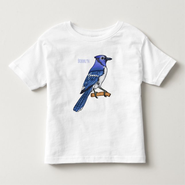 Camiseta De Bebé Ilustracion de personalizado de ave azul jay (Anverso)