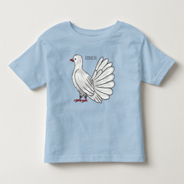 Camiseta De Bebé Ilustracion de personalizado de ave de paloma silv (Anverso)