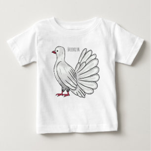 Camiseta De Bebé Ilustracion de personalizado de ave de paloma silv