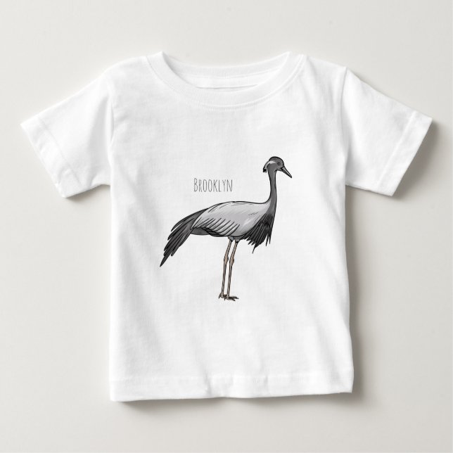Camiseta De Bebé Ilustracion de personalizado de aves de la grúa De (Anverso)