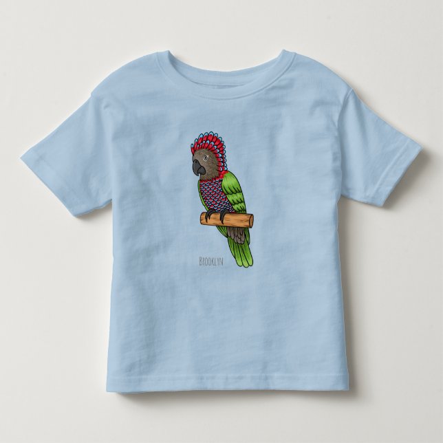 Camiseta De Bebé Ilustracion de personalizado de aves de loro con c (Anverso)