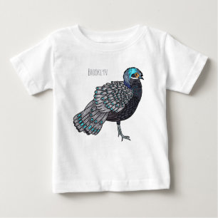 Camiseta De Bebé Ilustracion de personalizado de aves de pavo real 