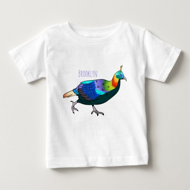 Camiseta De Bebé Ilustracion de personalizado de aves monales del H (Anverso)