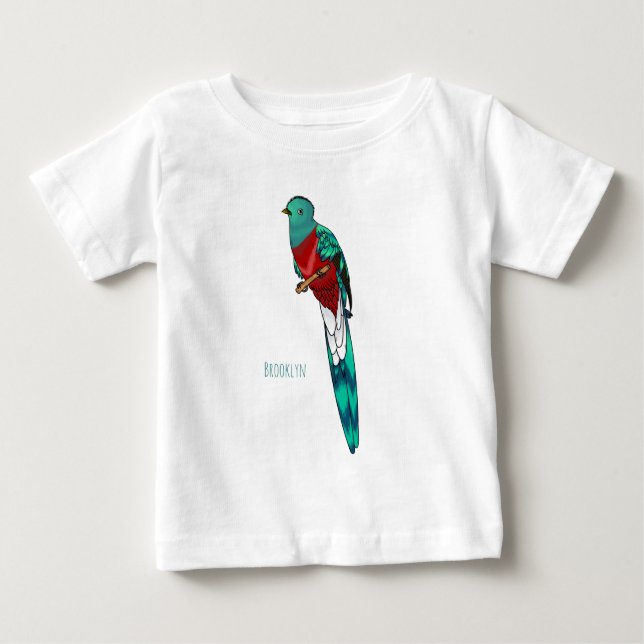 Camiseta De Bebé Ilustracion de personalizado de aves quetzales res (Anverso)
