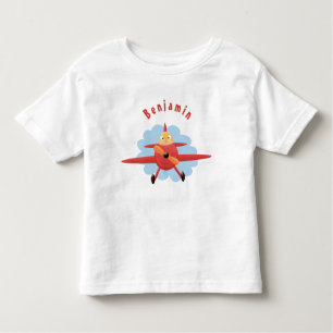Camiseta De Bebé Ilustracion de personalizado de avión rojo que vue