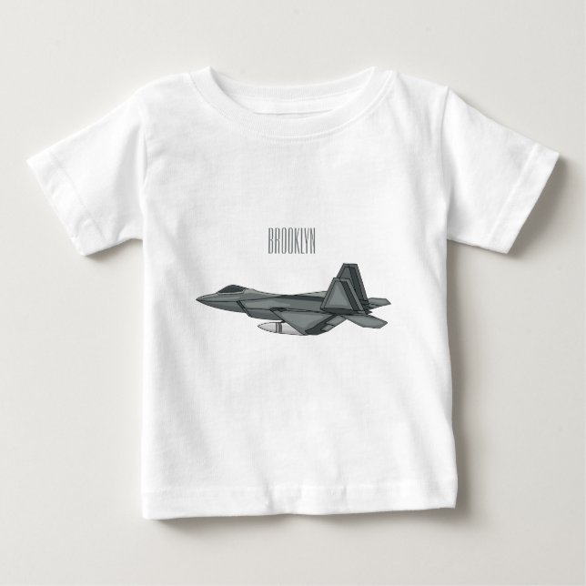 Camiseta De Bebé Ilustracion de personalizado de aviones de combate (Anverso)