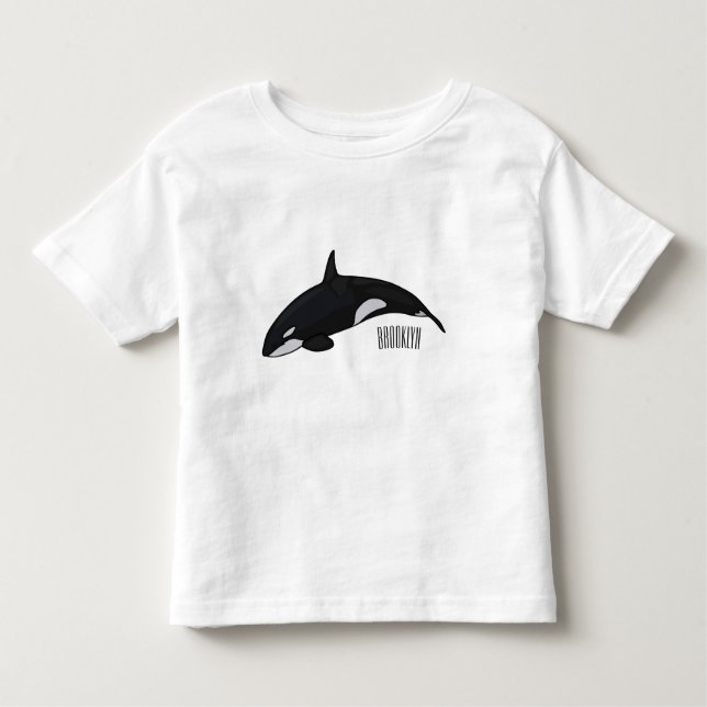 Camiseta De Bebé Ilustracion de personalizado de ballenas asesina (Anverso)