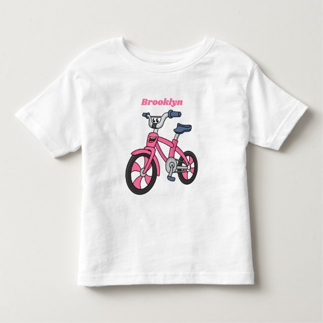 Camiseta De Bebé Ilustracion de personalizado de bicicleta de niños (Anverso)