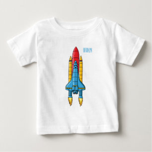Camiseta De Bebé Ilustracion de personalizado de buques de cohetes