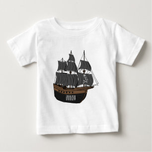 Camiseta De Bebé Ilustracion de personalizado de buques piratas
