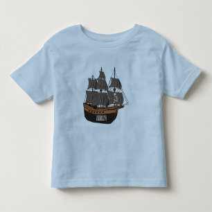 Camiseta De Bebé Ilustracion de personalizado de buques piratas