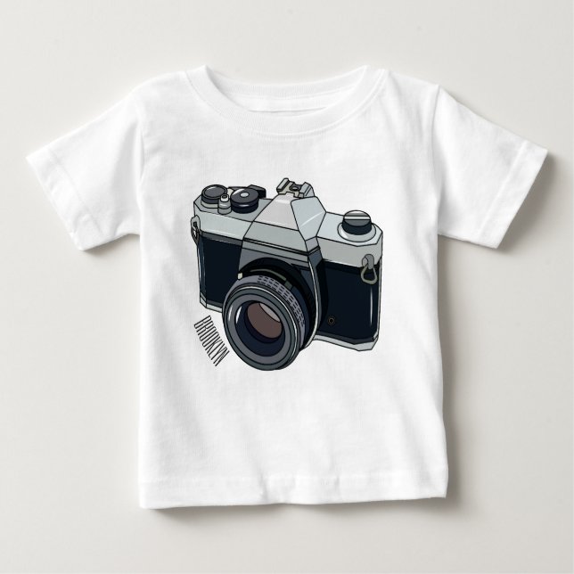Camiseta De Bebé Ilustracion de personalizado de cámara de cine (Anverso)