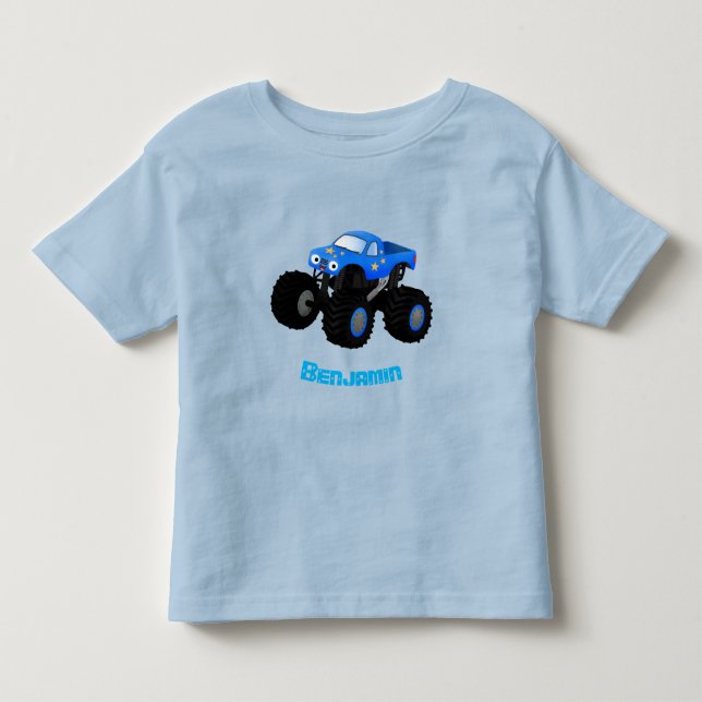 Camiseta De Bebé Ilustracion de personalizado de camión monstruoso  (Anverso)