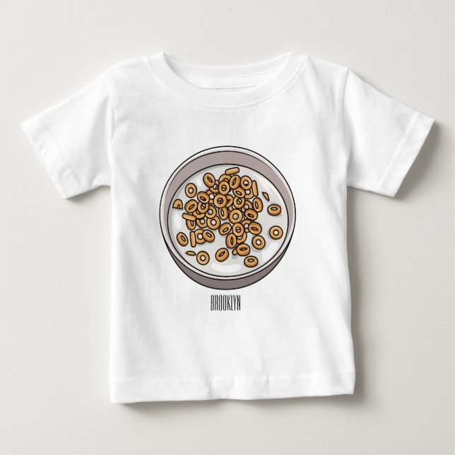 Camiseta De Bebé Ilustracion de personalizado de cereales (Anverso)