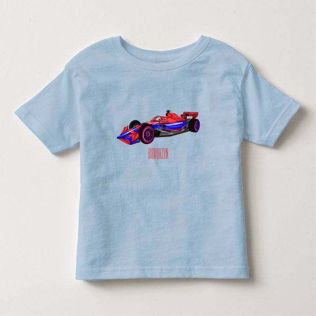 Camiseta De Bebé Ilustracion de personalizado de coches de carreras (Anverso)