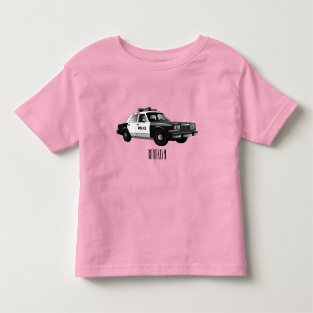 Camiseta De Bebé Ilustracion de personalizado de coches de policía (Anverso)