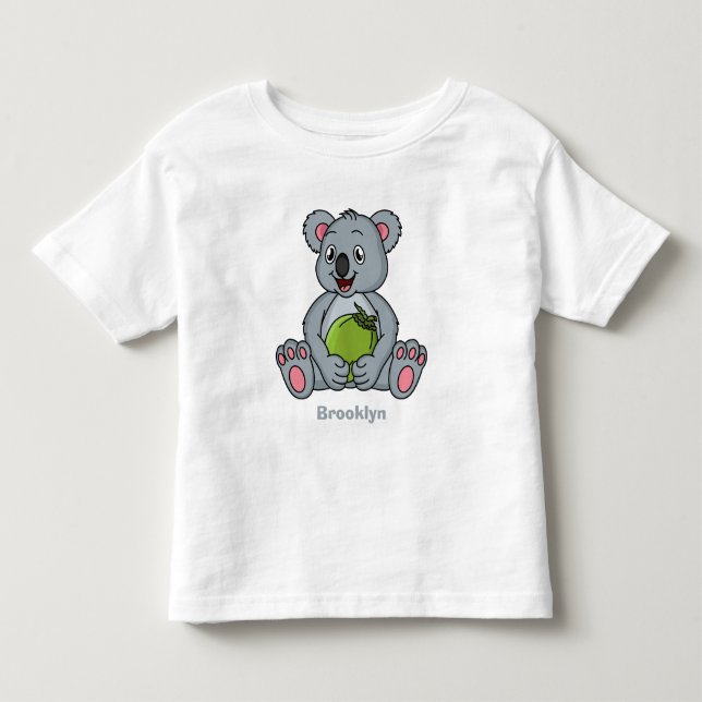 Camiseta De Bebé Ilustracion de personalizado de coco y koala cuta (Anverso)