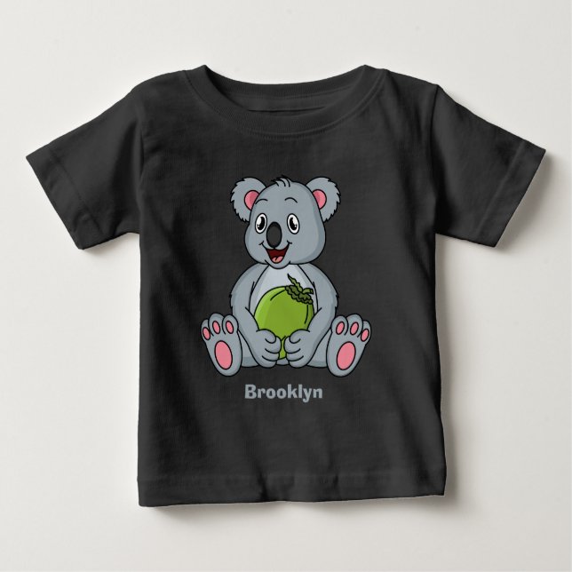 Camiseta De Bebé Ilustracion de personalizado de coco y koala cuta (Anverso)