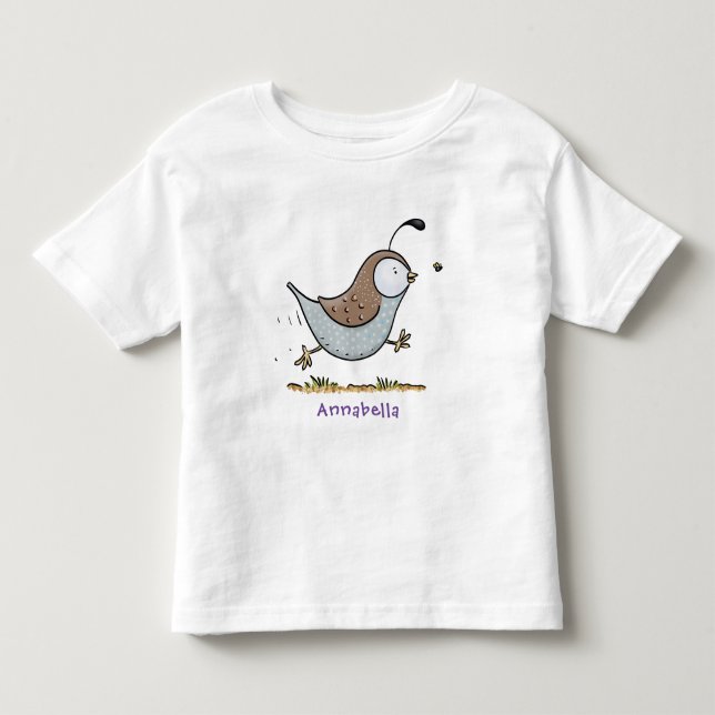Camiseta De Bebé Ilustracion de personalizado de codorniz de califo (Anverso)