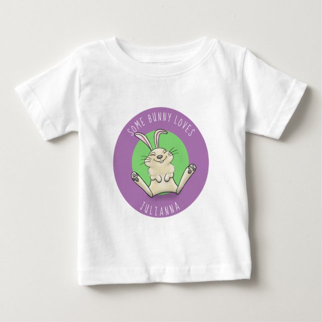 Camiseta De Bebé Ilustracion de personalizado de conejo bebé (Anverso)