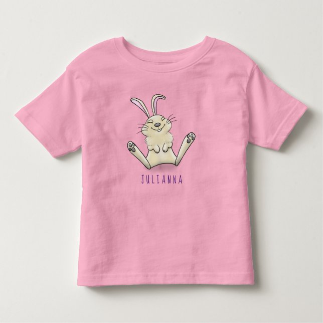 Camiseta De Bebé Ilustracion de personalizado de conejo de conejo d (Anverso)