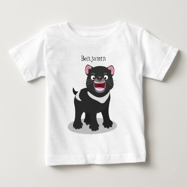 Camiseta De Bebé Ilustracion de personalizado de demonio de Tasmani (Anverso)