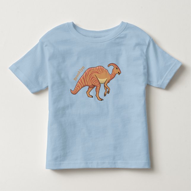 Camiseta De Bebé Ilustracion de personalizado de dinosaurios de par (Anverso)